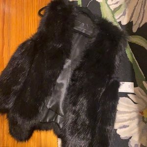 NWT Black fur vest